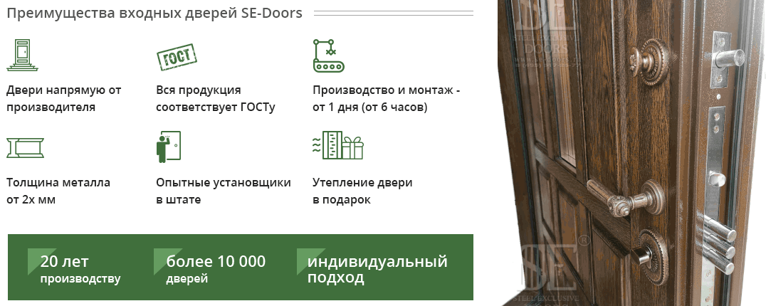Преимущества входных дверей Se Doors